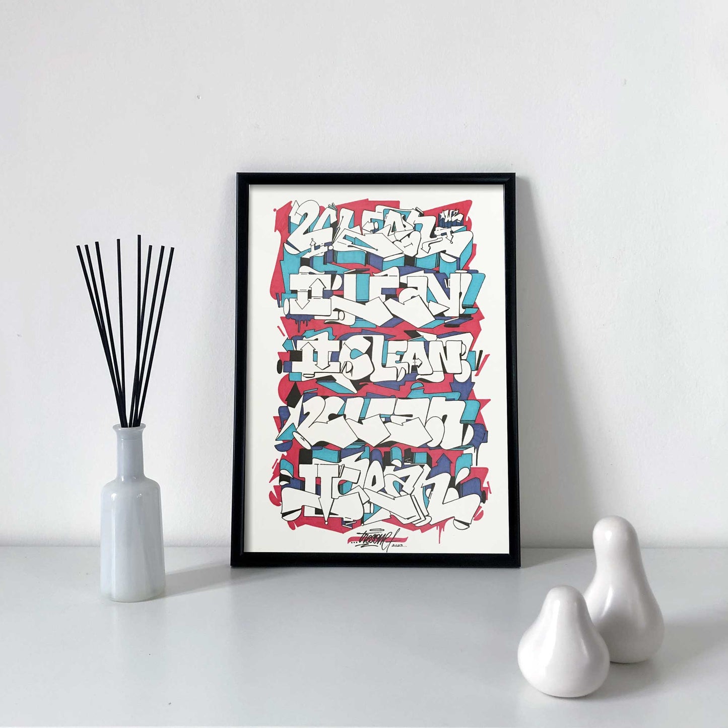 Quadro Street Art - Graffiti: Disegno - Sketch- 2 Clean session - 29,7x42