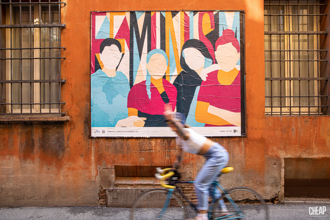 YELETRES, Poster art, Feminism, manifesto realizzato per We World Onlus, un progetto di Cheap Festival, foto di Margherita Caprilli