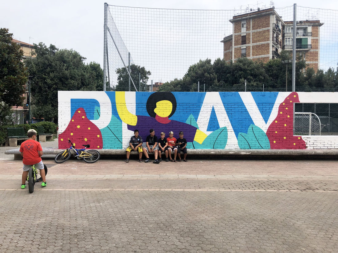 Urban art, Play, decorazione parete parco pubblico