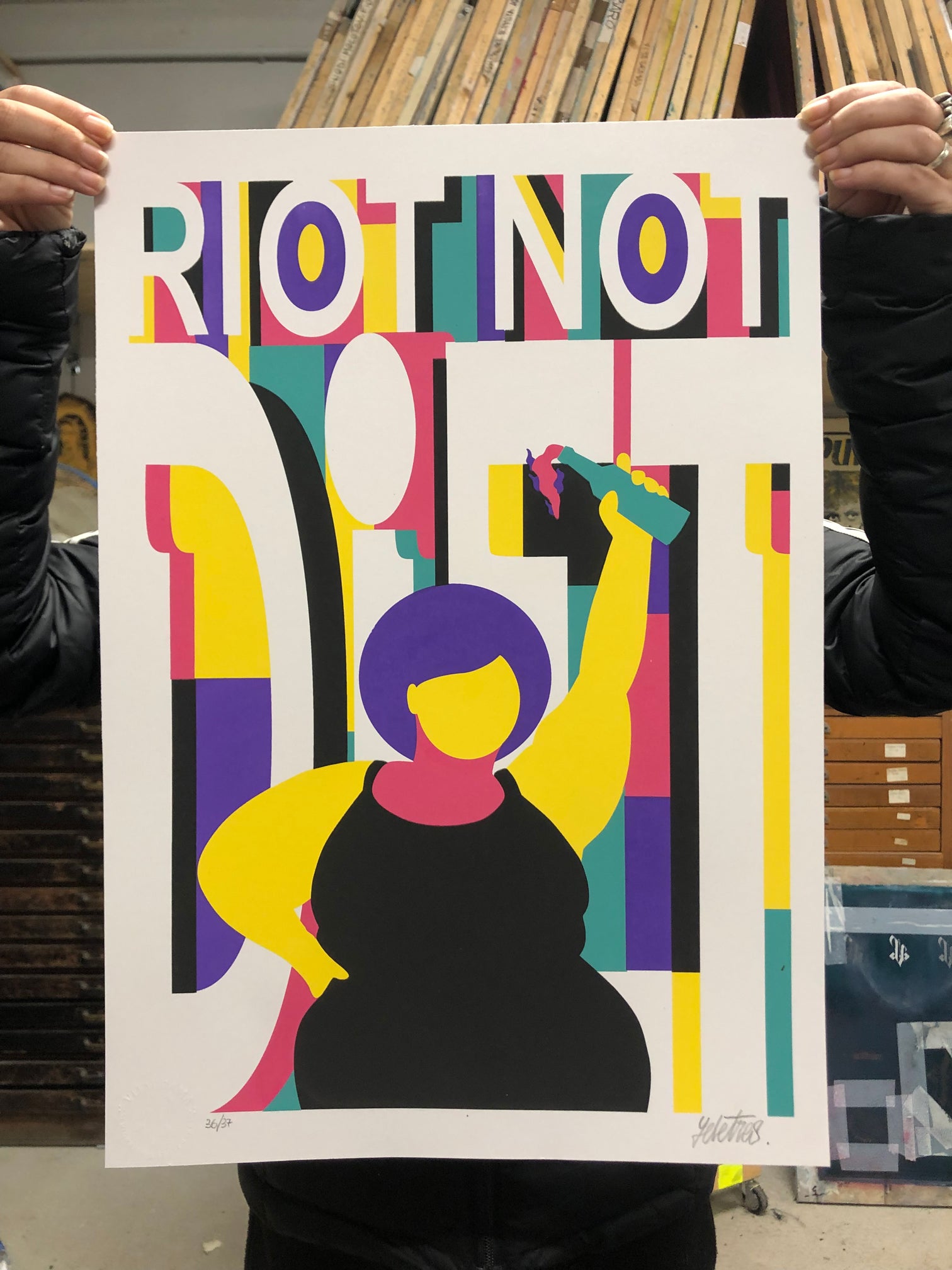 Poster-art-Riot-not-Diet-Silkscreen-print-photo